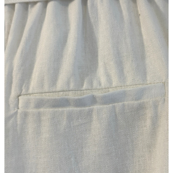 House Of Harlow 1960 Ivory Linen Shorts Women Size Large Belted Lined NWOT - Picture 5 of 10